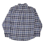 JACHS Mens Blue & White Check Shirt XL Cotton Blend Button Front Casual