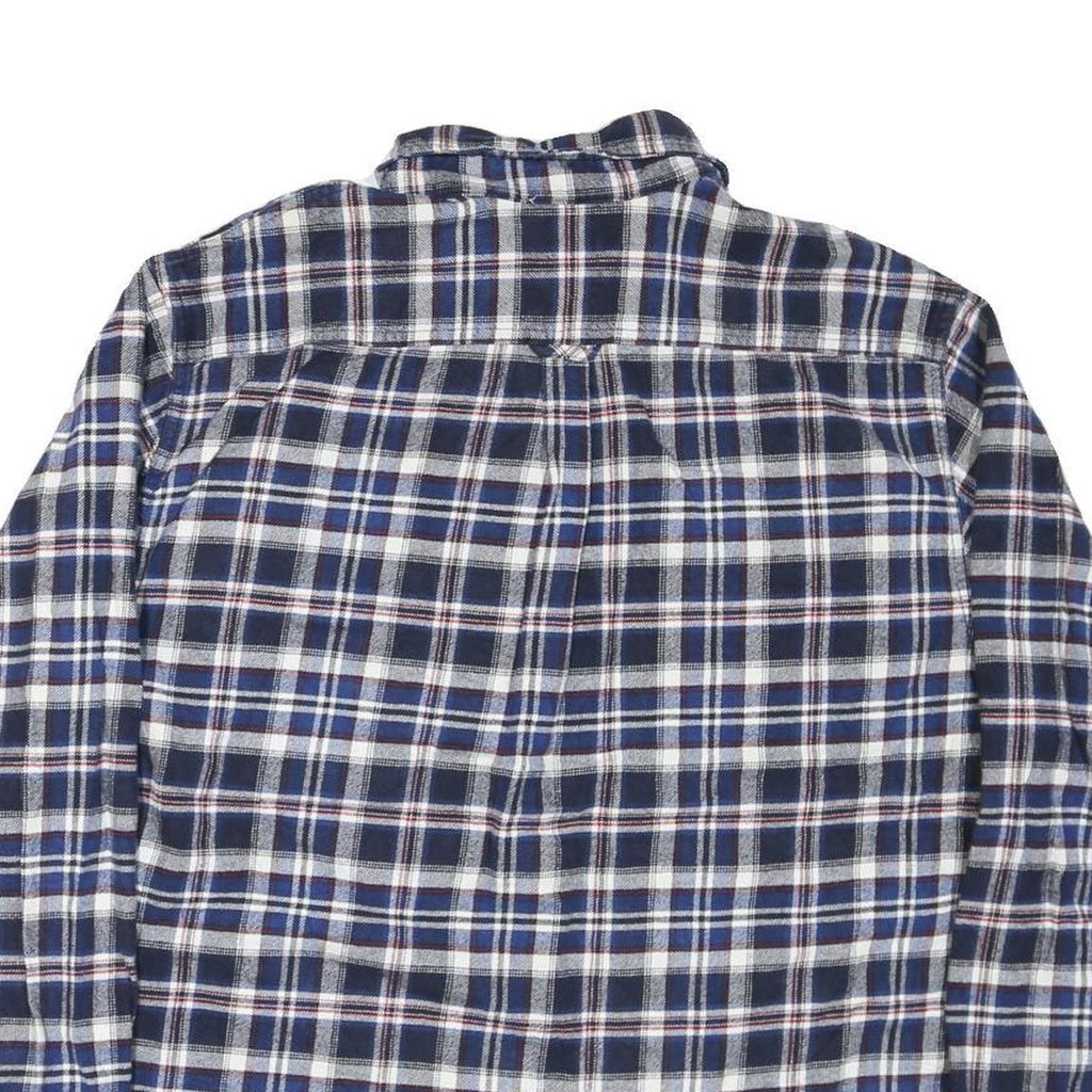 JACHS Mens Blue & White Check Shirt XL Cotton Blend Button Front Casual