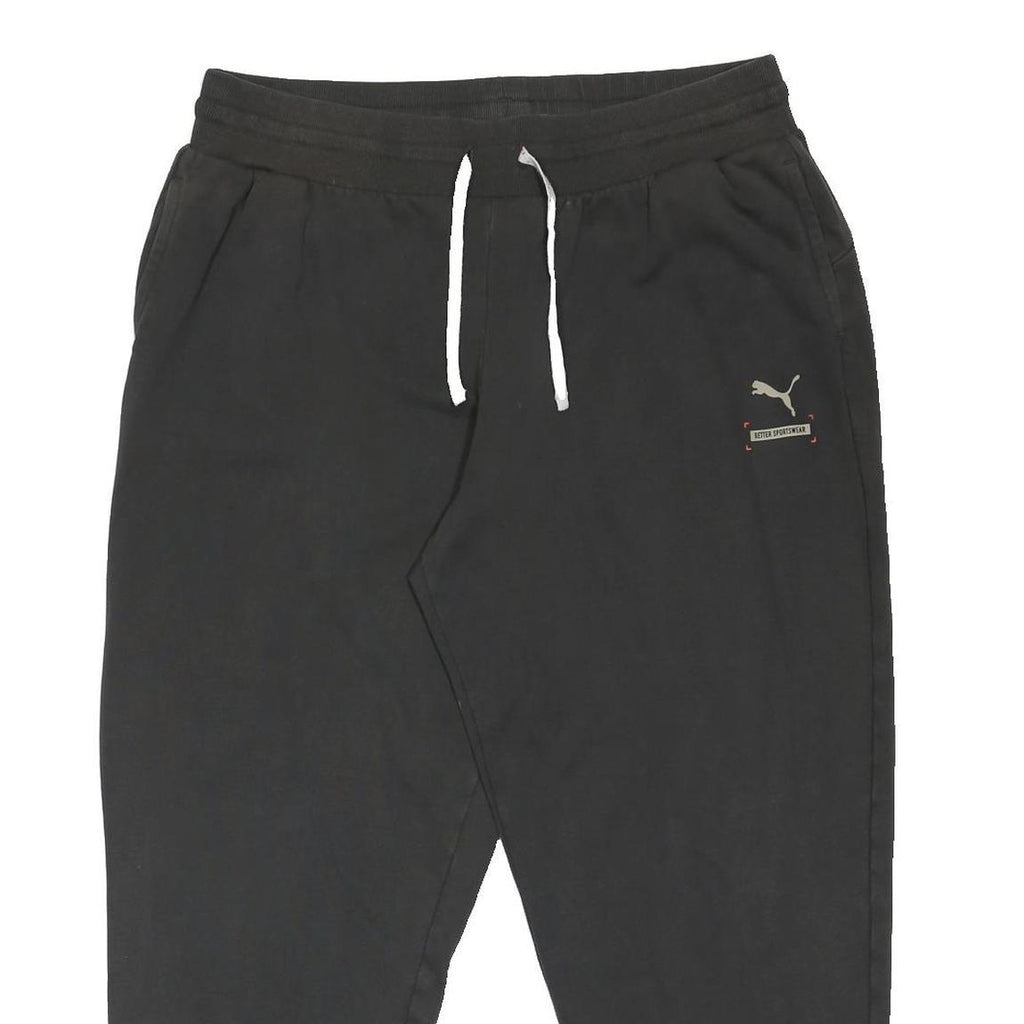 PUMA Mens Joggers Black XL W36 L27 Cotton Blend Drawstring Elasticated Hem