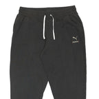 PUMA Mens Joggers Black XL W36 L27 Cotton Blend Drawstring Elasticated Hem