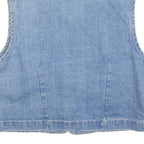 MOLLY MALLOY Womens Blue Denim Button Cotton Blend Jacket S Casual Sleeveless