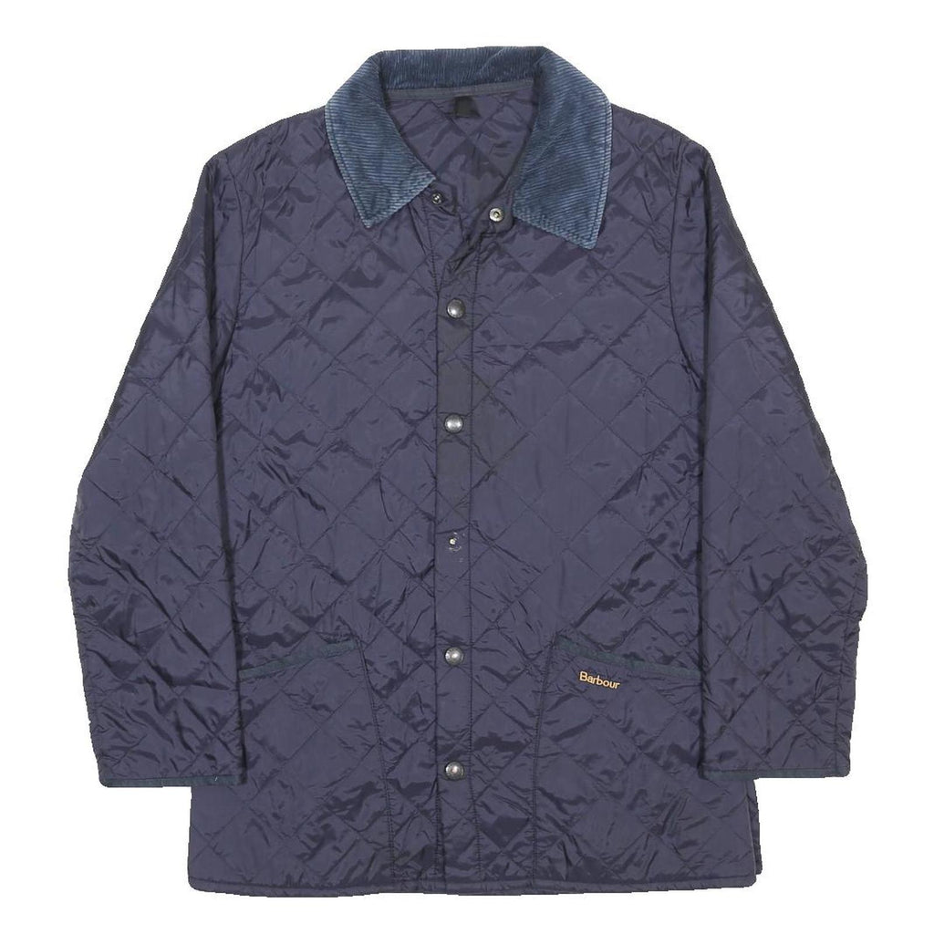 BARBOUR Mens Blue Quilted Jacket XS Cotton Button Classic Outerwear Stylish