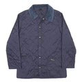 BARBOUR Mens Blue Quilted Jacket XS Cotton Button Classic Outerwear Stylish