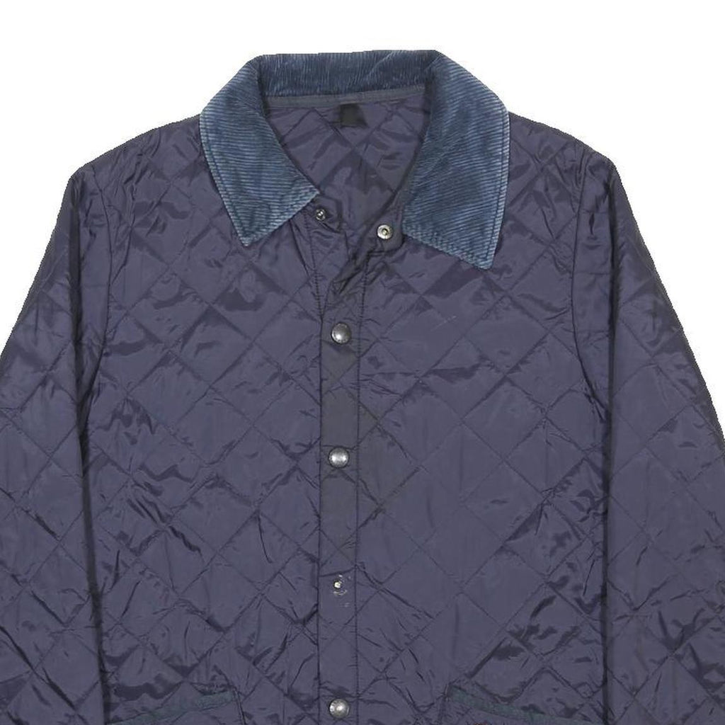 BARBOUR Mens Blue Quilted Jacket XS Cotton Button Classic Outerwear Stylish