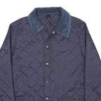 BARBOUR Mens Blue Quilted Jacket XS Cotton Button Classic Outerwear Stylish