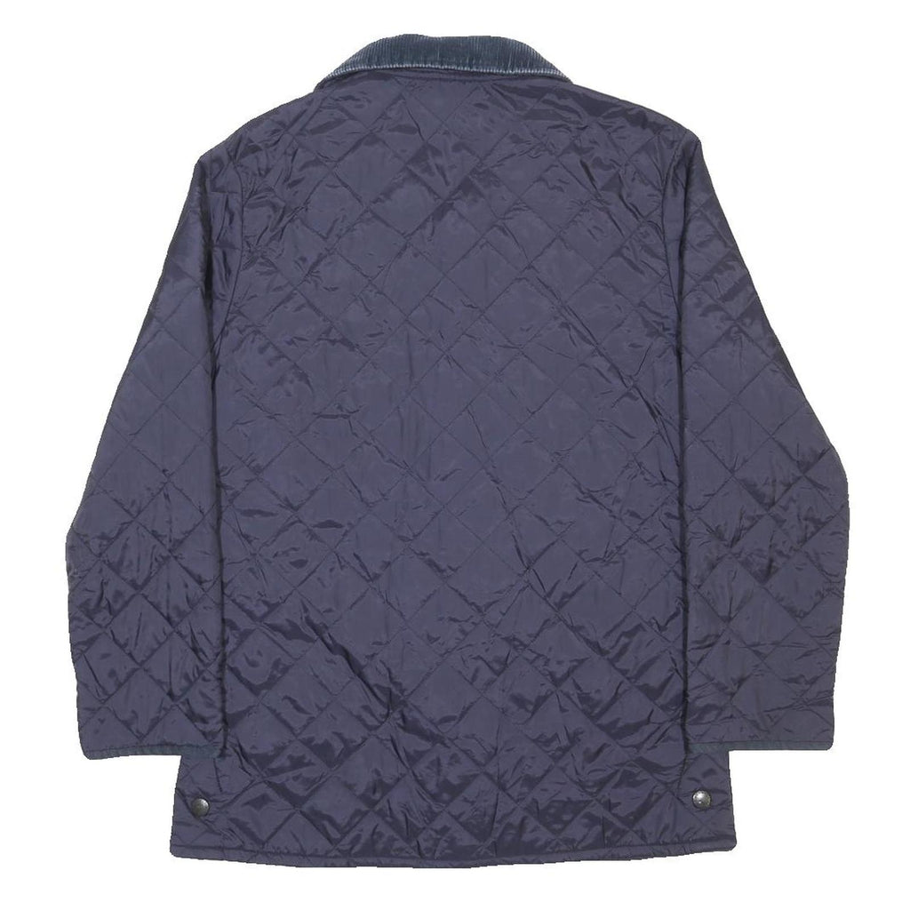 BARBOUR Mens Blue Quilted Jacket XS Cotton Button Classic Outerwear Stylish