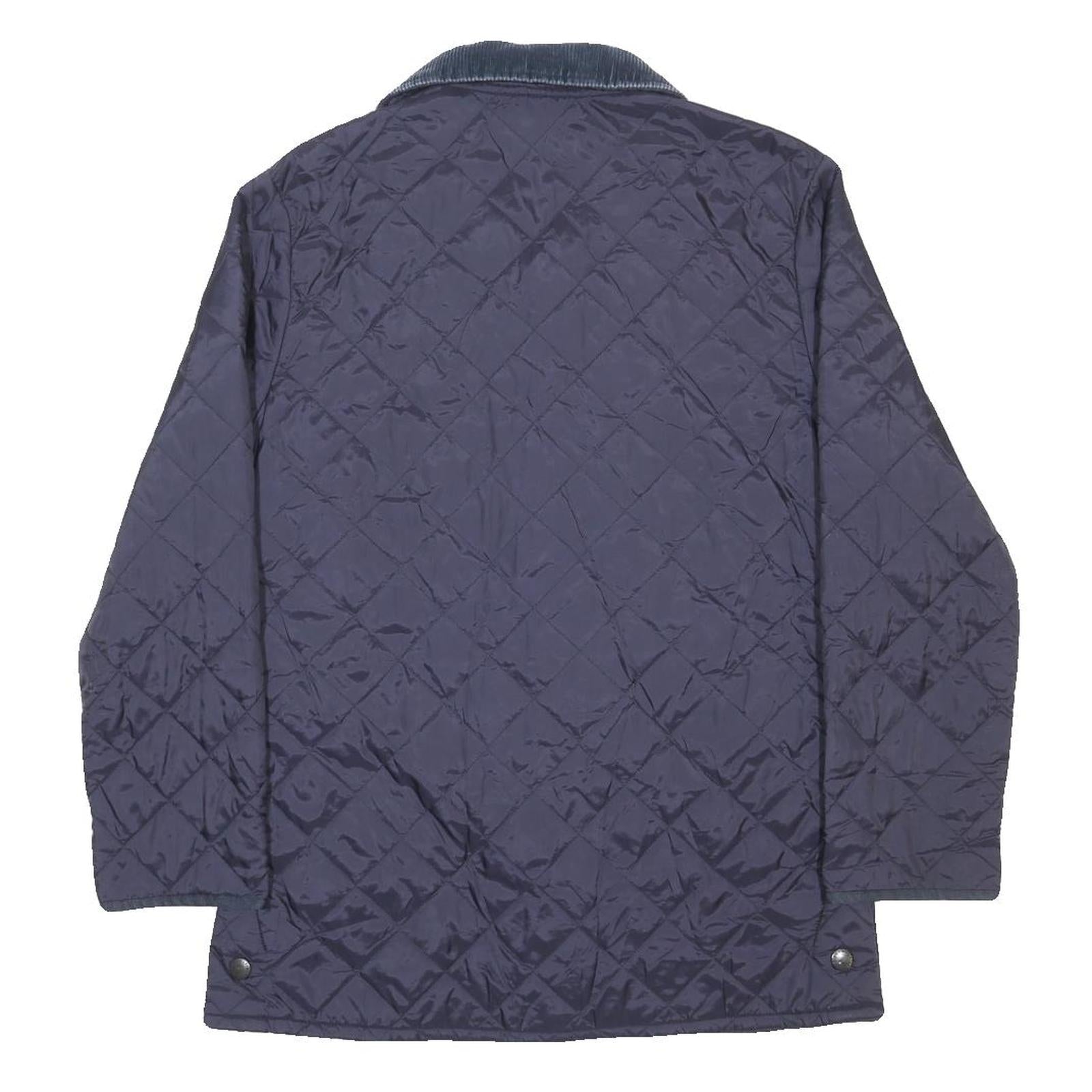 BARBOUR Mens Blue Quilted Jacket XS Cotton Button Classic Outerwear Stylish