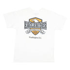 EAGLE RIDER Mens White & Orange Graphic T-Shirt L Short Sleeve Crew Neck