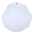 TOMMY HILFIGER Mens Light Blue Shirt L Classic Button Down Long Sleeve Casual