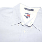 TOMMY HILFIGER Mens Light Blue Shirt L Classic Button Down Long Sleeve Casual