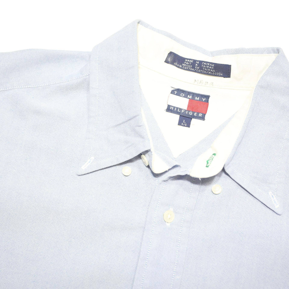 TOMMY HILFIGER Mens Light Blue Shirt L Classic Button Down Long Sleeve Casual