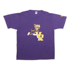 RUSSELL ATHLETIC Mens Purple L Cartoon Graphic T-Shirt Short Sleeve Crew Neck