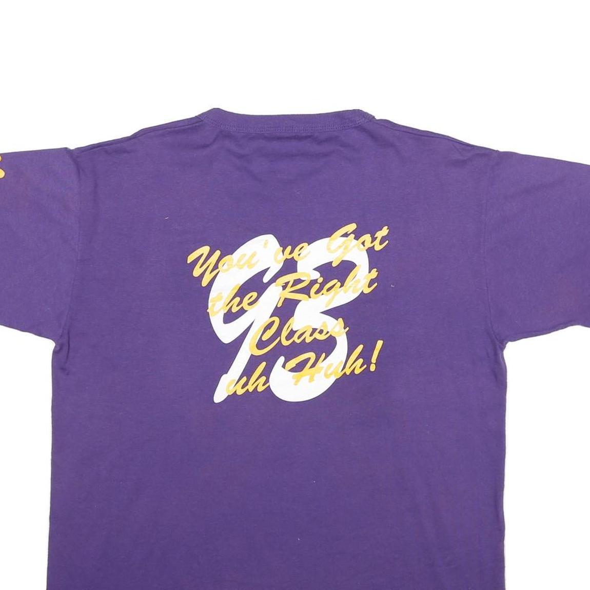 RUSSELL ATHLETIC Mens Purple L Cartoon Graphic T-Shirt Short Sleeve Crew Neck