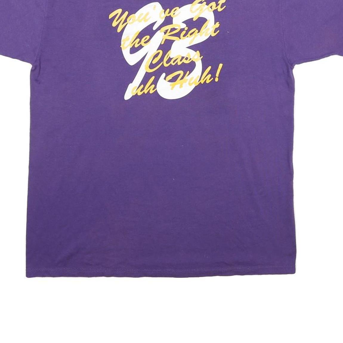 RUSSELL ATHLETIC Mens Purple L Cartoon Graphic T-Shirt Short Sleeve Crew Neck