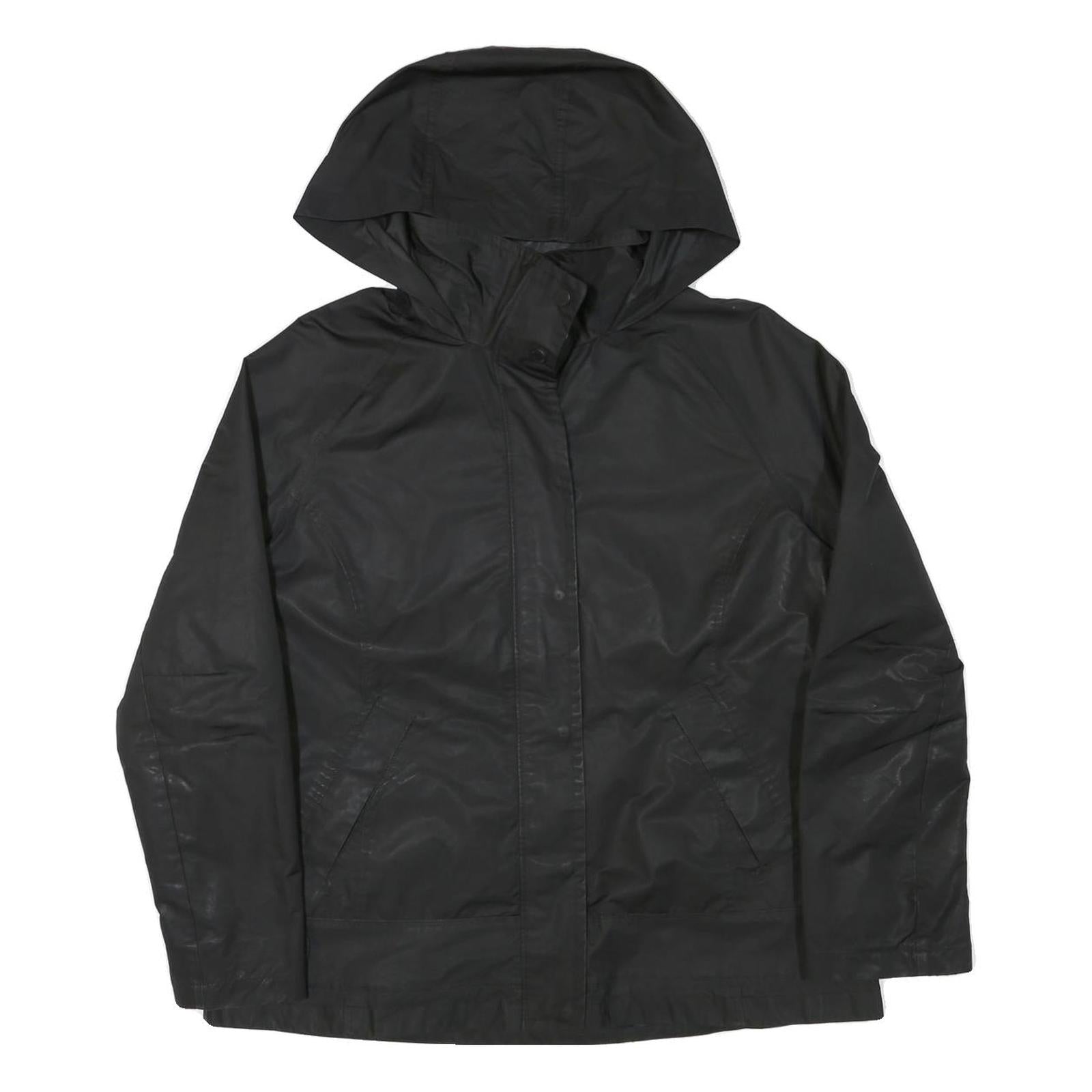 NAUTICA Womens Black Outdoor Jacket 2XL Polyester Blend Plain Zip Hooded Casual