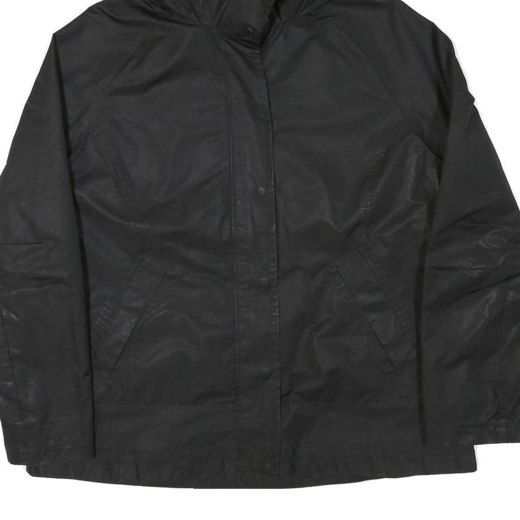 NAUTICA Womens Black Outdoor Jacket 2XL Polyester Blend Plain Zip Hooded Casual