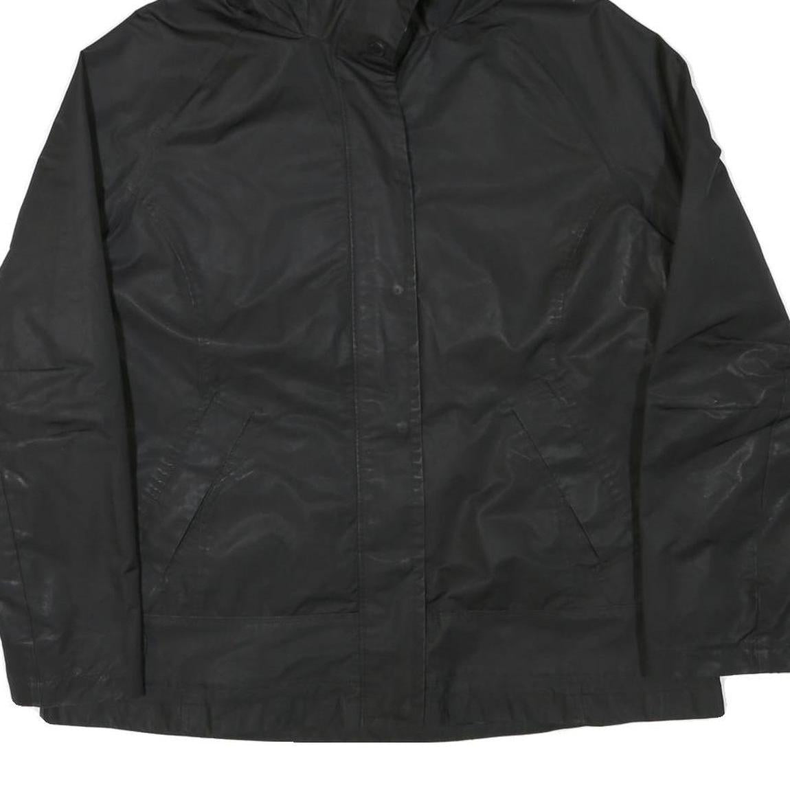 NAUTICA Womens Black Outdoor Jacket 2XL Polyester Blend Plain Zip Hooded Casual