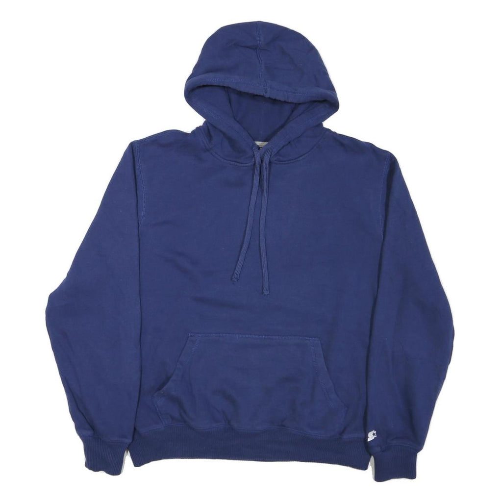 STARTER Mens Blue Pullover Hoodie L Cotton Blend Casual Sweatshirt