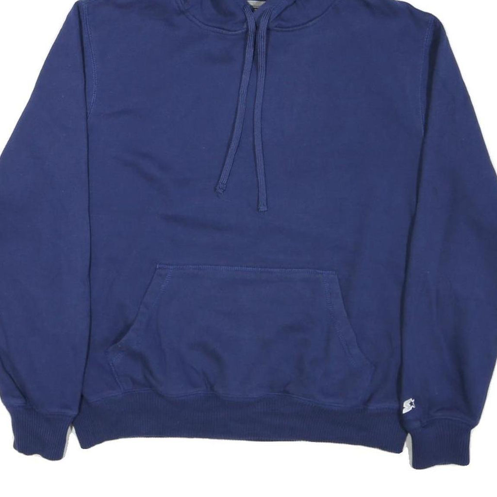 STARTER Mens Blue Pullover Hoodie L Cotton Blend Casual Sweatshirt