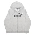 PUMA Womens Grey Zip Up Hoodie UK 16 Cotton Blend Casual Sweatshirt