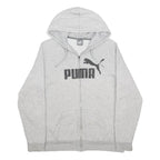 PUMA Womens Grey Zip Up Hoodie UK 16 Cotton Blend Casual Sweatshirt