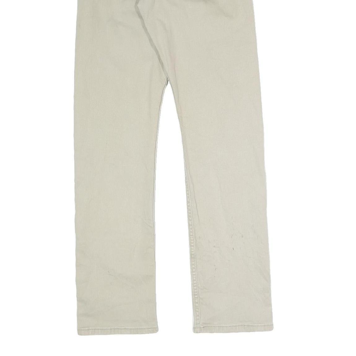 LEVI'S Mens Slim Beige Cotton Blend Trousers W27 L30 Zip Classic Straight