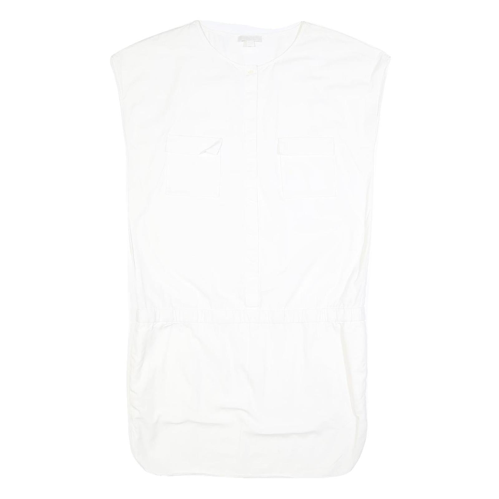 COS Womens White Cotton Blend Day Dress Cotton Blend S Minimalist Tunic Style