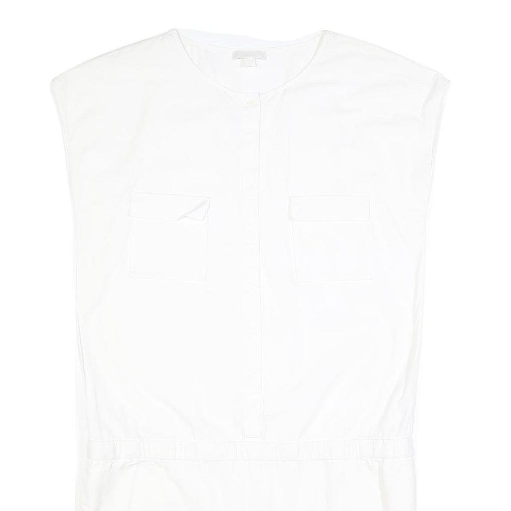 COS Womens White Cotton Blend Day Dress Cotton Blend S Minimalist Tunic Style