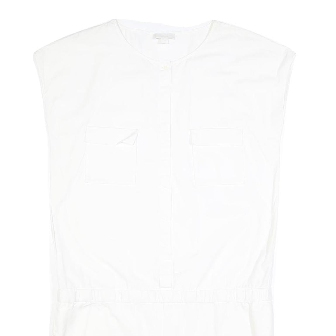 COS Womens White Cotton Blend Day Dress Cotton Blend S Minimalist Tunic Style