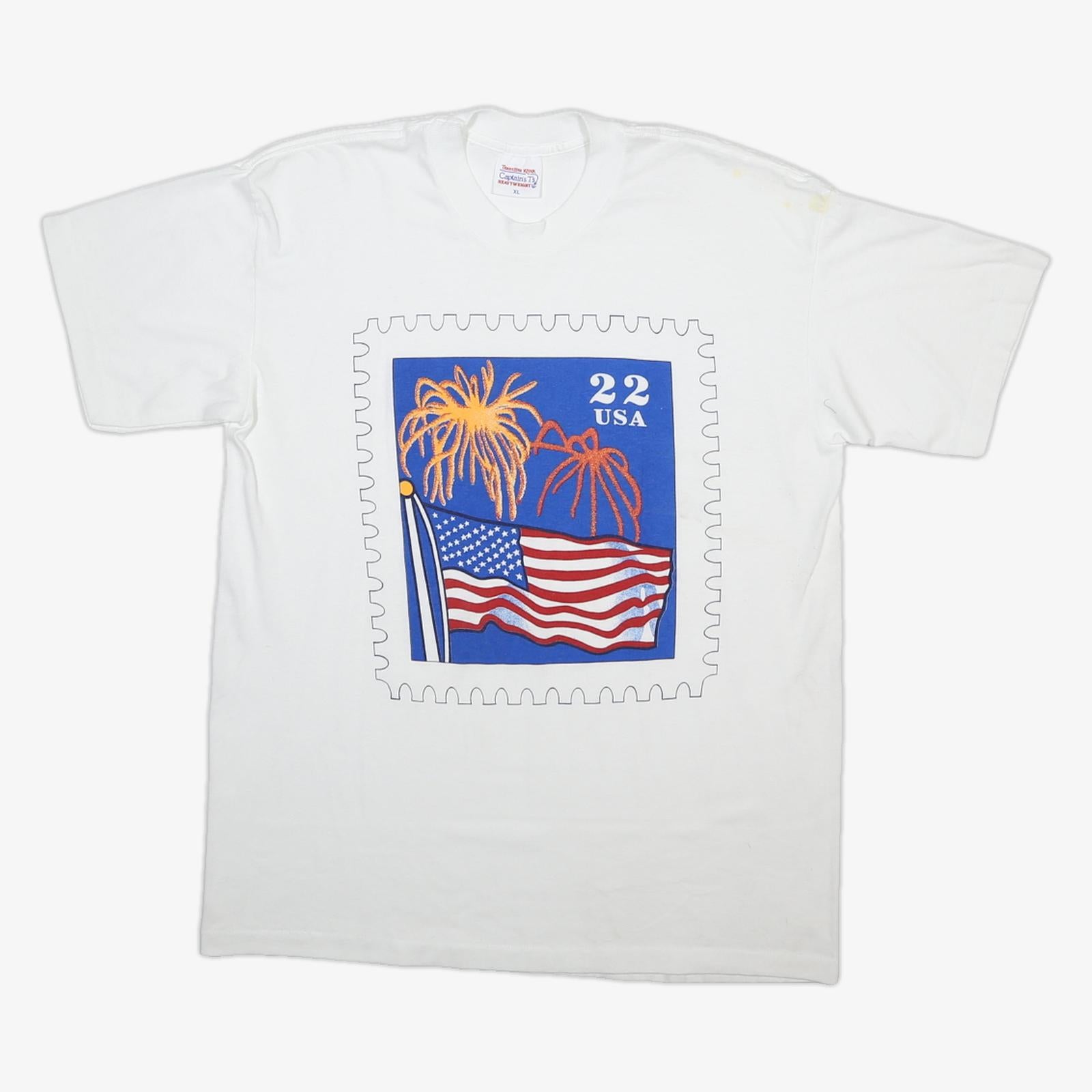 TENNESEE RIVER Mens White Graphic T-Shirt XL Short Sleeve Crew Neck USA Flag