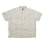 ST JOHN'S BAY Mens Beige & Cream Cotton Casual 2XL Summer Shirt Short Sleeve