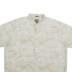 ST JOHN'S BAY Mens Beige & Cream Cotton Casual 2XL Summer Shirt Short Sleeve