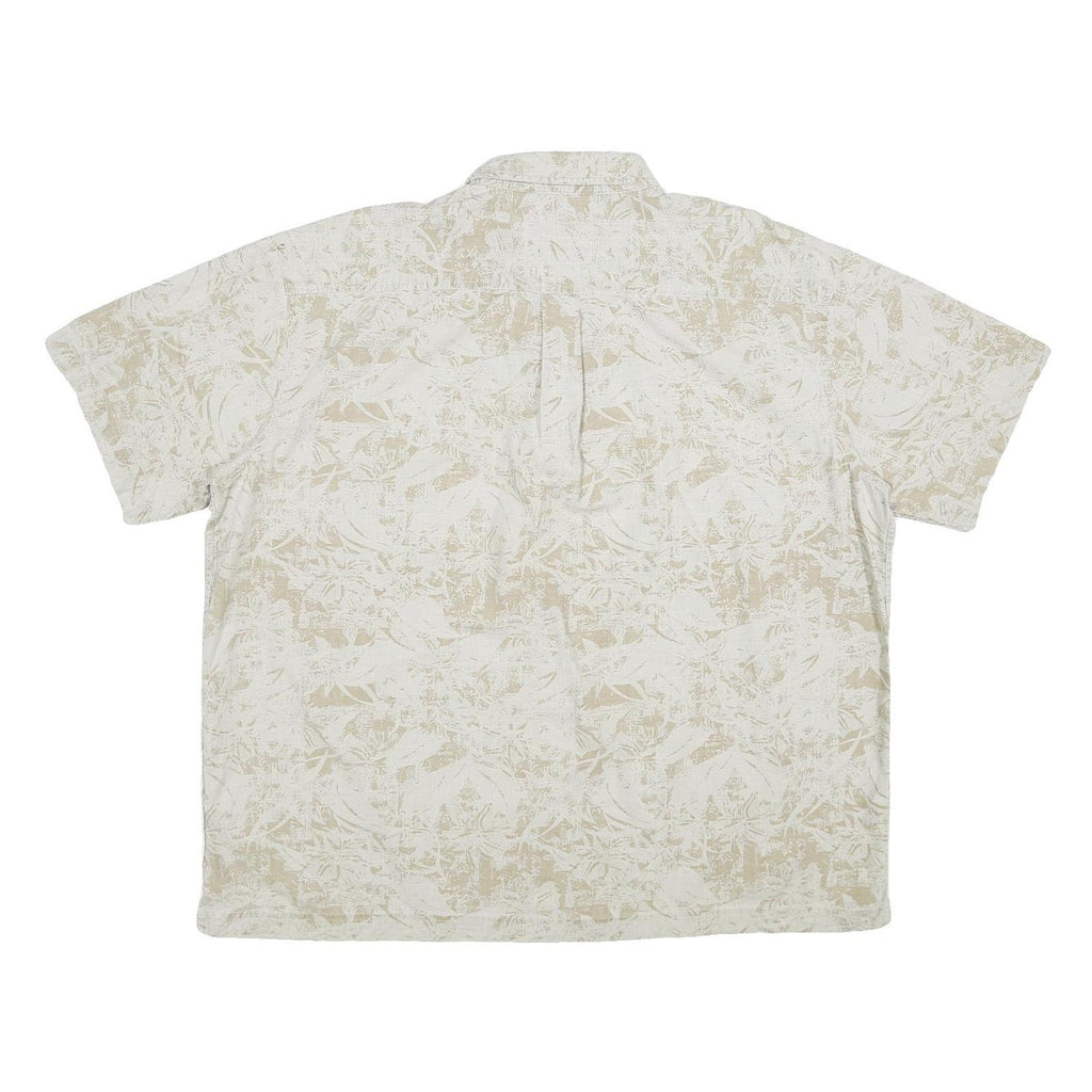 ST JOHN'S BAY Mens Beige & Cream Cotton Casual 2XL Summer Shirt Short Sleeve