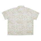 ST JOHN'S BAY Mens Beige & Cream Cotton Casual 2XL Summer Shirt Short Sleeve