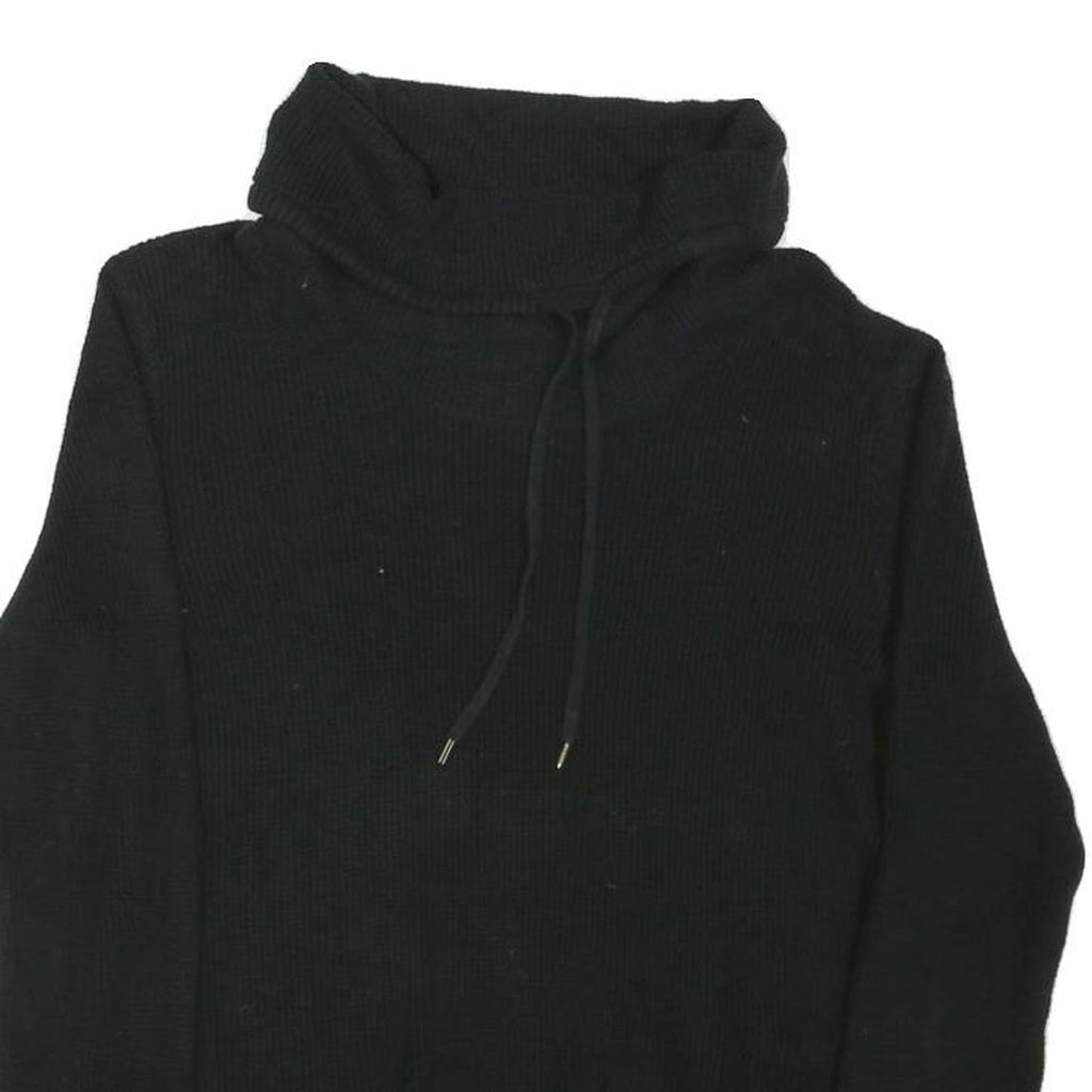 LAUREN RALPH LAUREN Womens Black Plain Pullover Roll Neck Basic Knit M Cotton