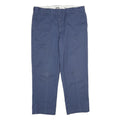 DICKIES Mens Classic Blue Trousers W40 L30 Zip Closure Straight Fit Workwear