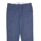 DICKIES Mens Classic Blue Trousers W40 L30 Zip Closure Straight Fit Workwear