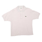 LACOSTE Womens White Short Sleeve Polo Shirt L Cotton Classic Fit