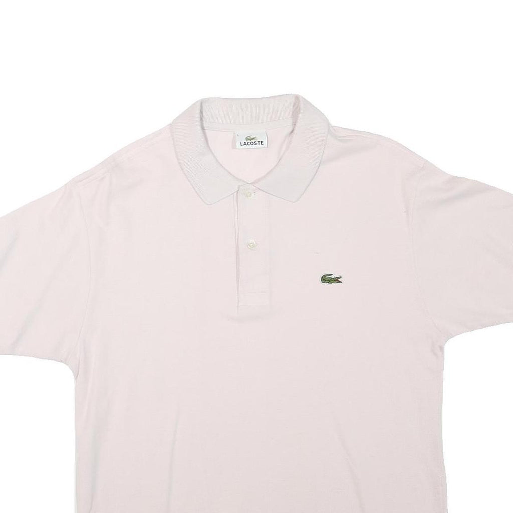 LACOSTE Womens White Short Sleeve Polo Shirt L Cotton Classic Fit