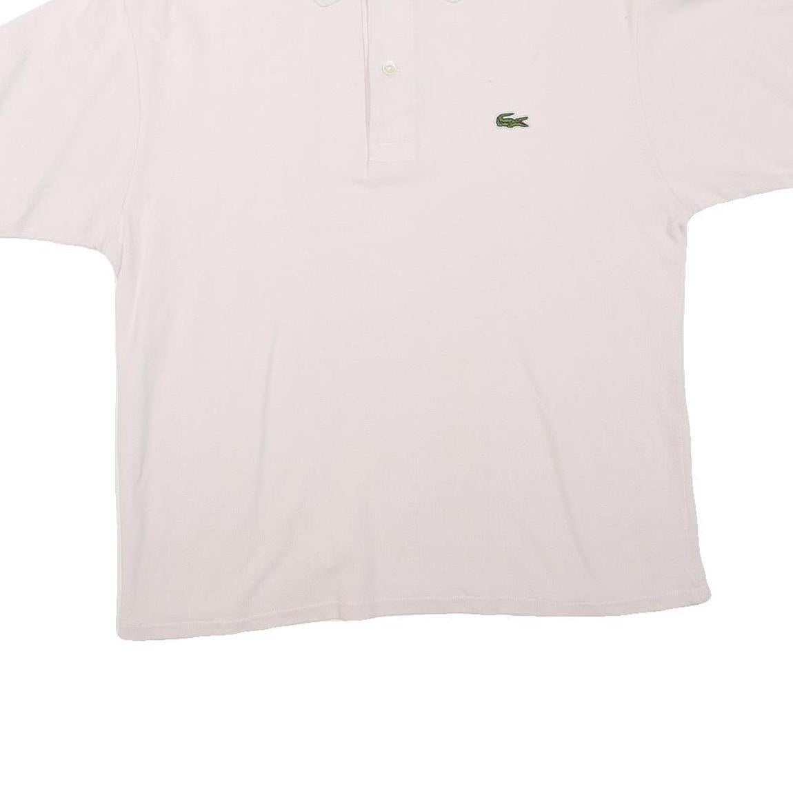 LACOSTE Womens White Short Sleeve Polo Shirt L Cotton Classic Fit