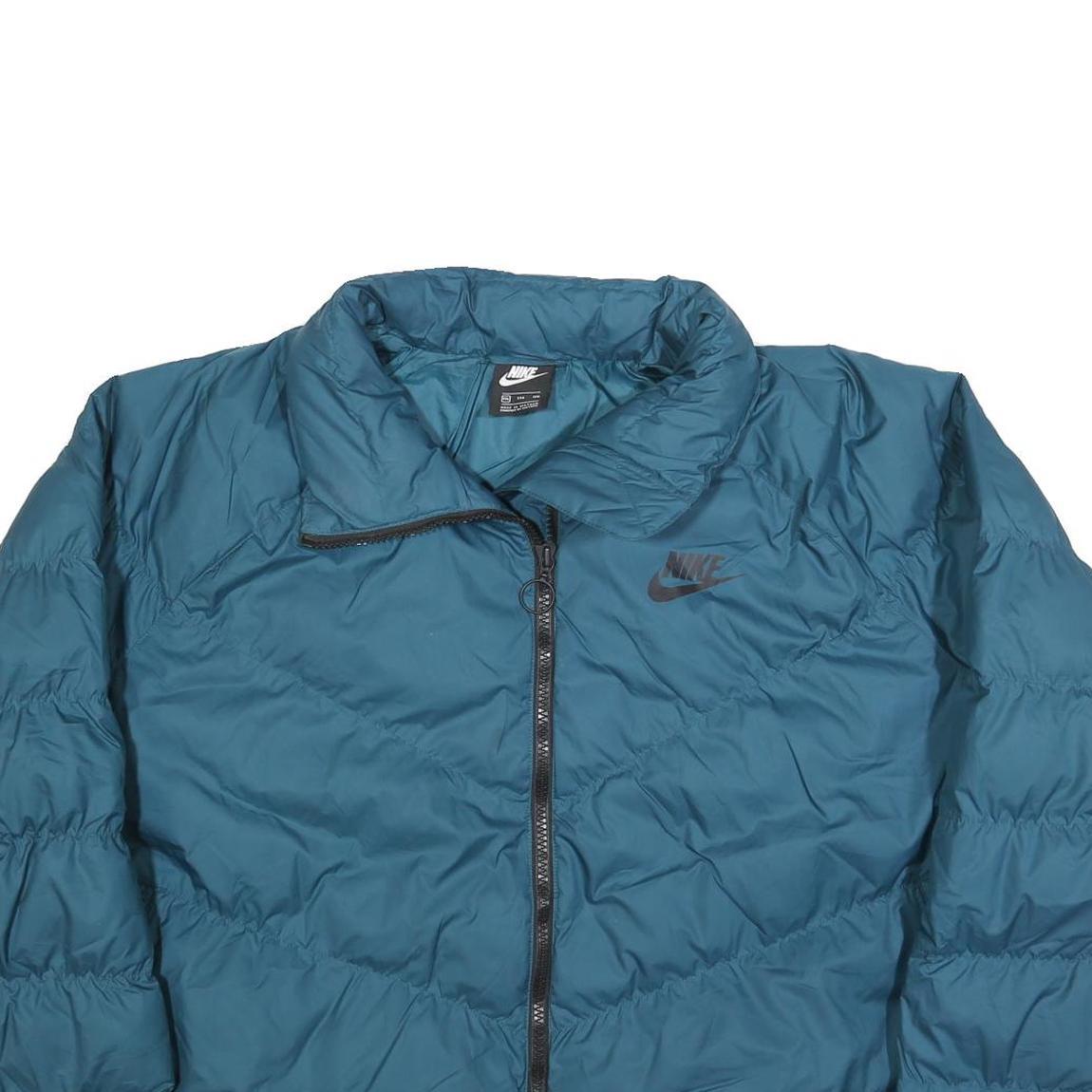 NIKE Womens Blue Zip Jacket 2XL Polyester Blend Puffer Warm Casual