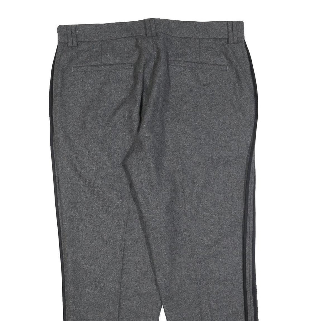 TOPMAN Mens Wool Blend Grey Regular Straight Trousers W34 L26 Classic Zip