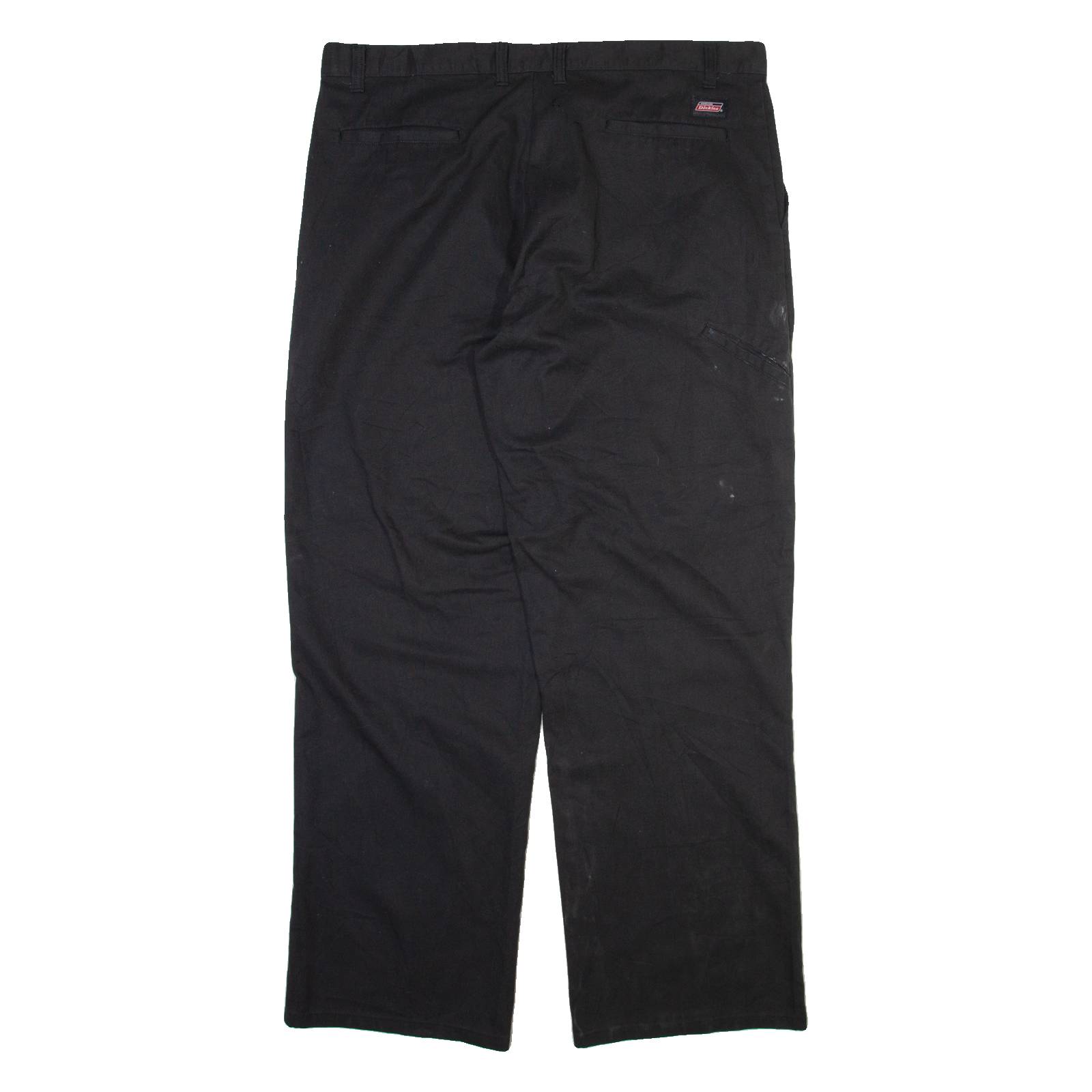 DICKIES Womens Trousers Black Relaxed Straight W38 L31