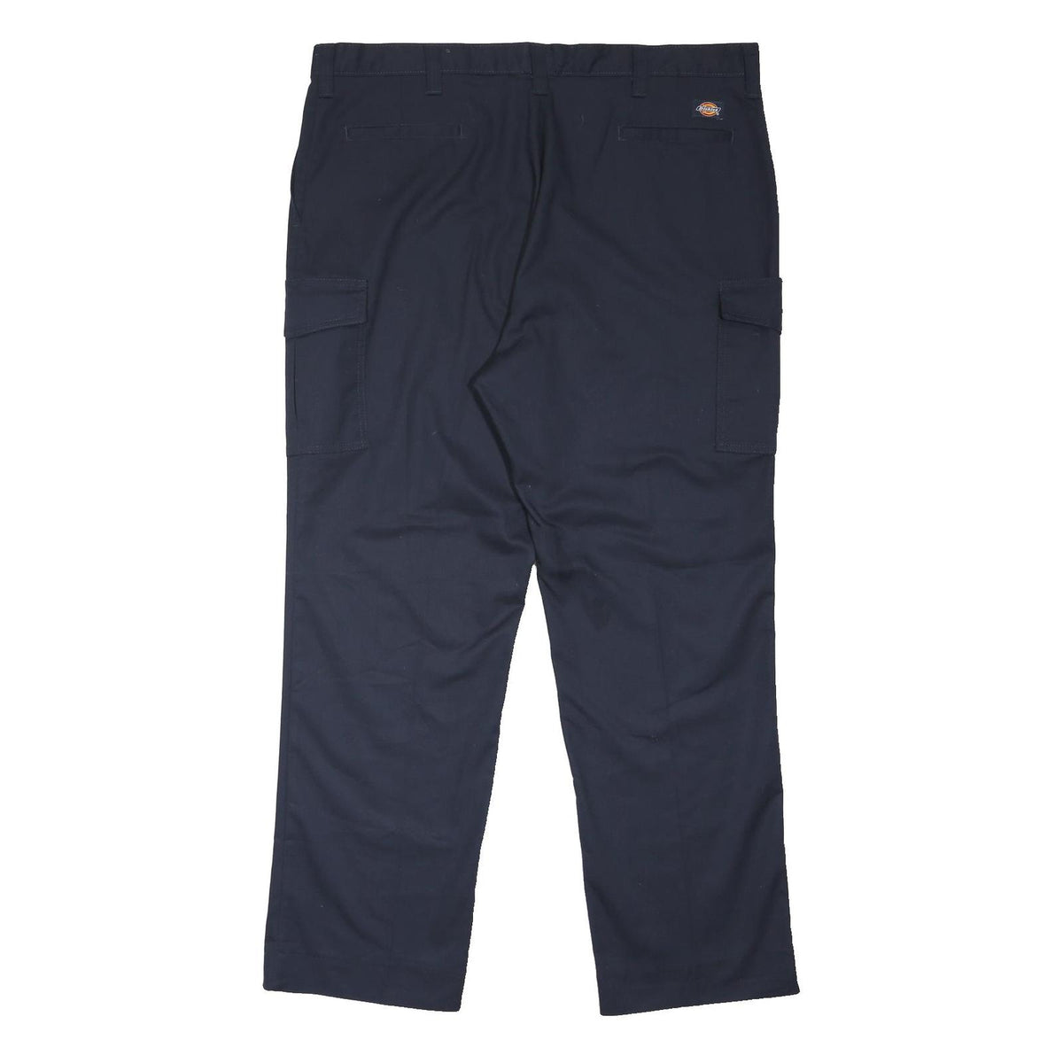 DICKIES Mens Polyester Blend Navy Regular Cargo Trousers W42 L32 Work Wear
