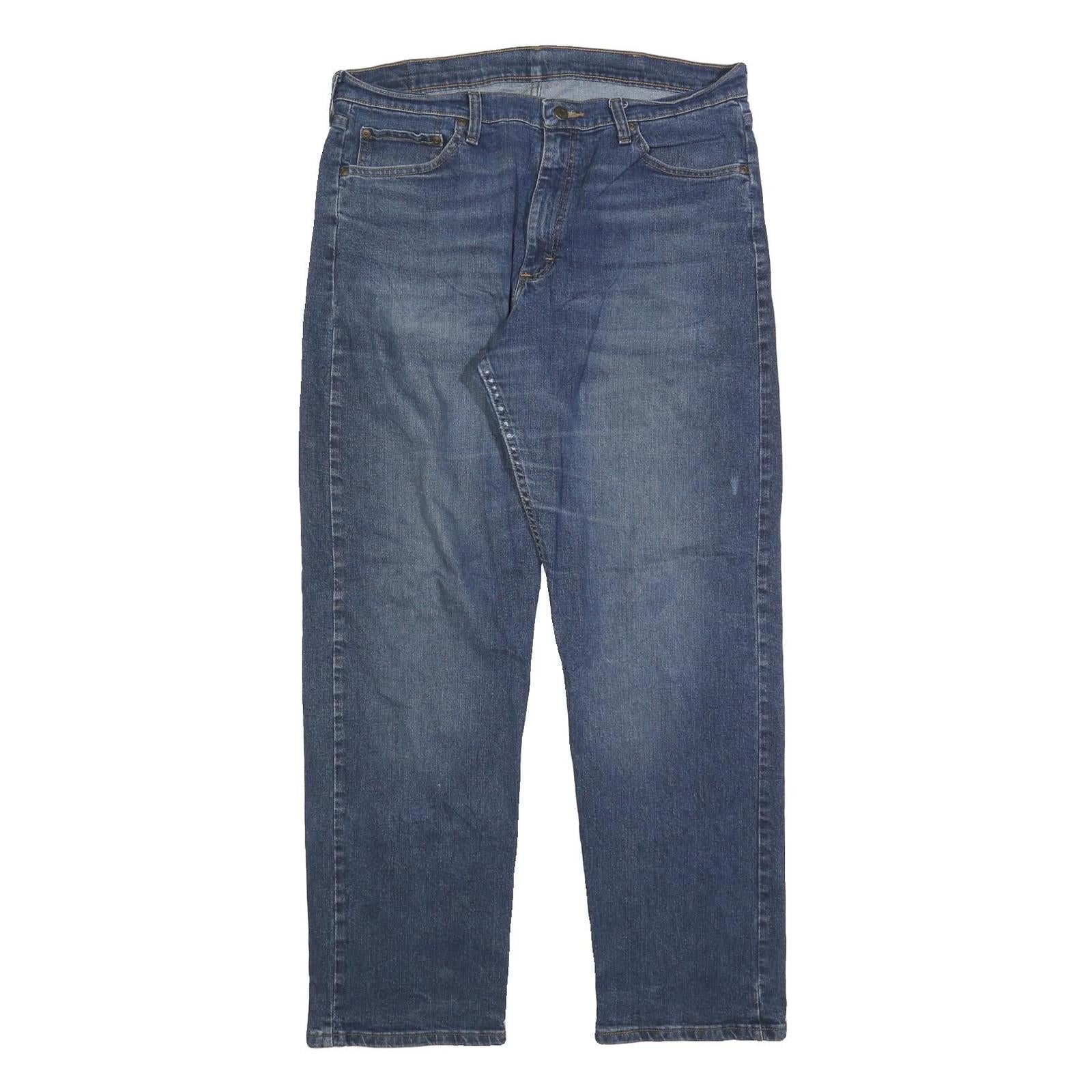 WRANGLER Mens Regular Fit Blue Denim Jeans W36 L32 Zip Cotton Blend Classic
