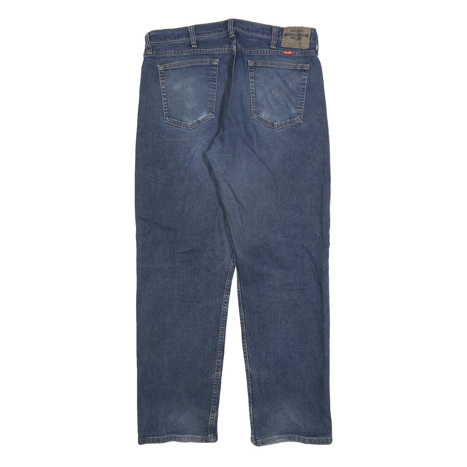WRANGLER Mens Regular Fit Blue Denim Jeans W36 L32 Zip Cotton Blend Classic