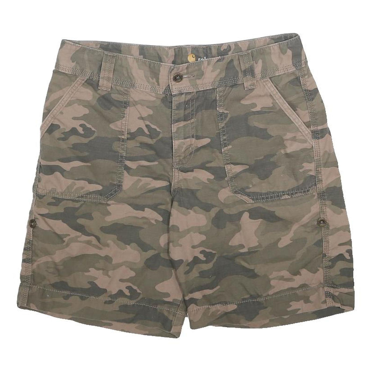 CARHARTT Womens Cotton Camouflage Cargo Shorts M W32 Practical Casual