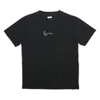 KARL KANI Mens Black Graphic T-Shirt XS Short Sleeve Crew Neck Signature Print