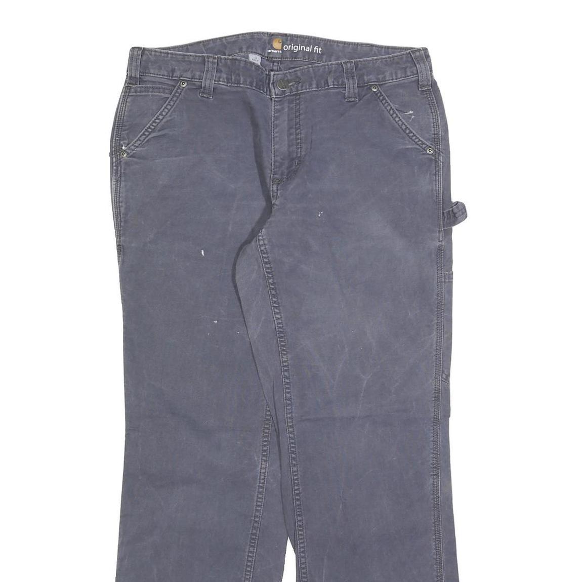 CARHARTT Womens Regular Fit Blue Cotton Blend Trousers W32 L30 Workwear Zip