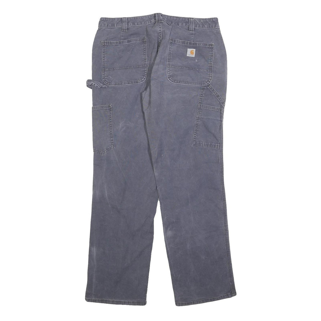 CARHARTT Womens Regular Fit Blue Cotton Blend Trousers W32 L30 Workwear Zip